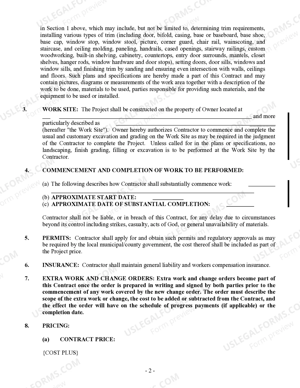 Preview Trim Carpenter Contract for Contractor