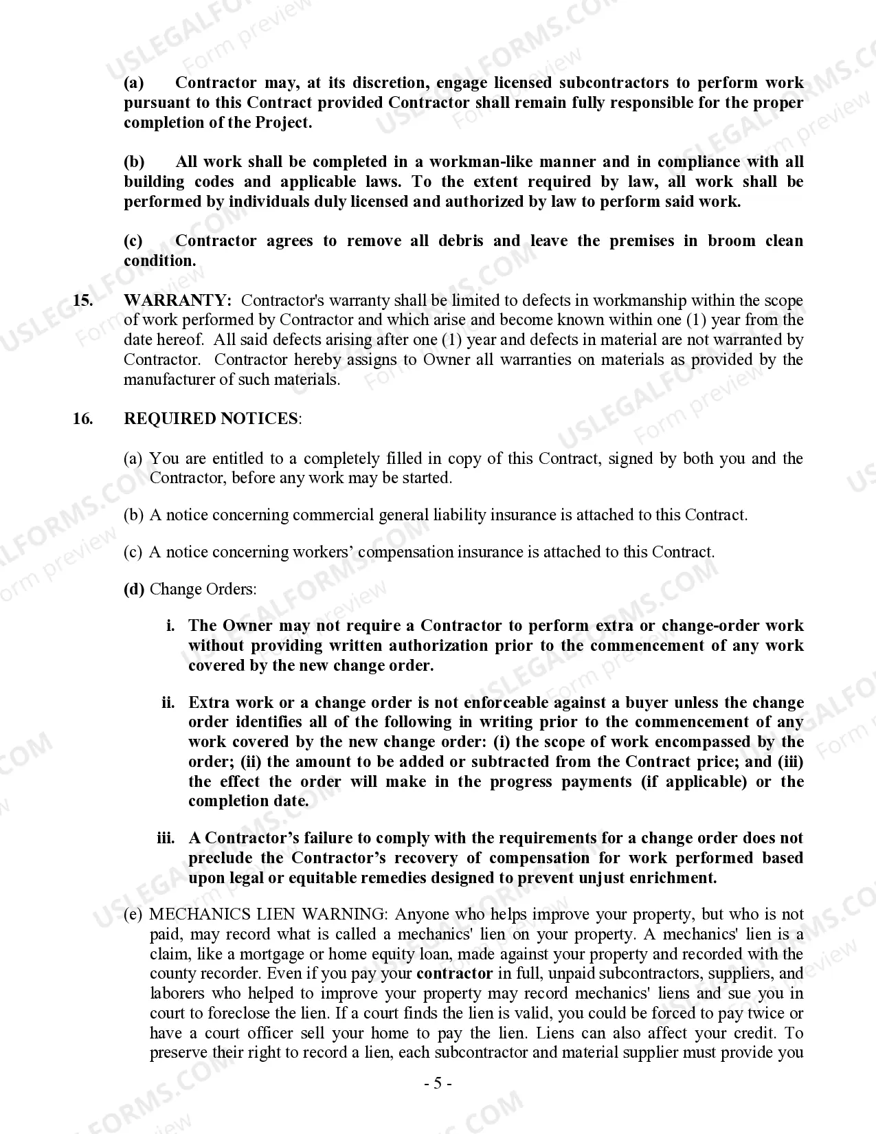 Preview Trim Carpenter Contract for Contractor