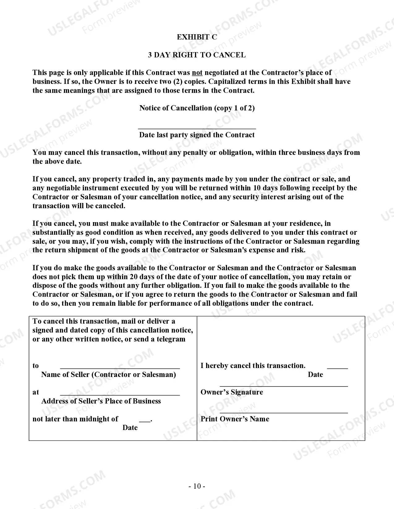 Preview Fencing Contract for Contractor