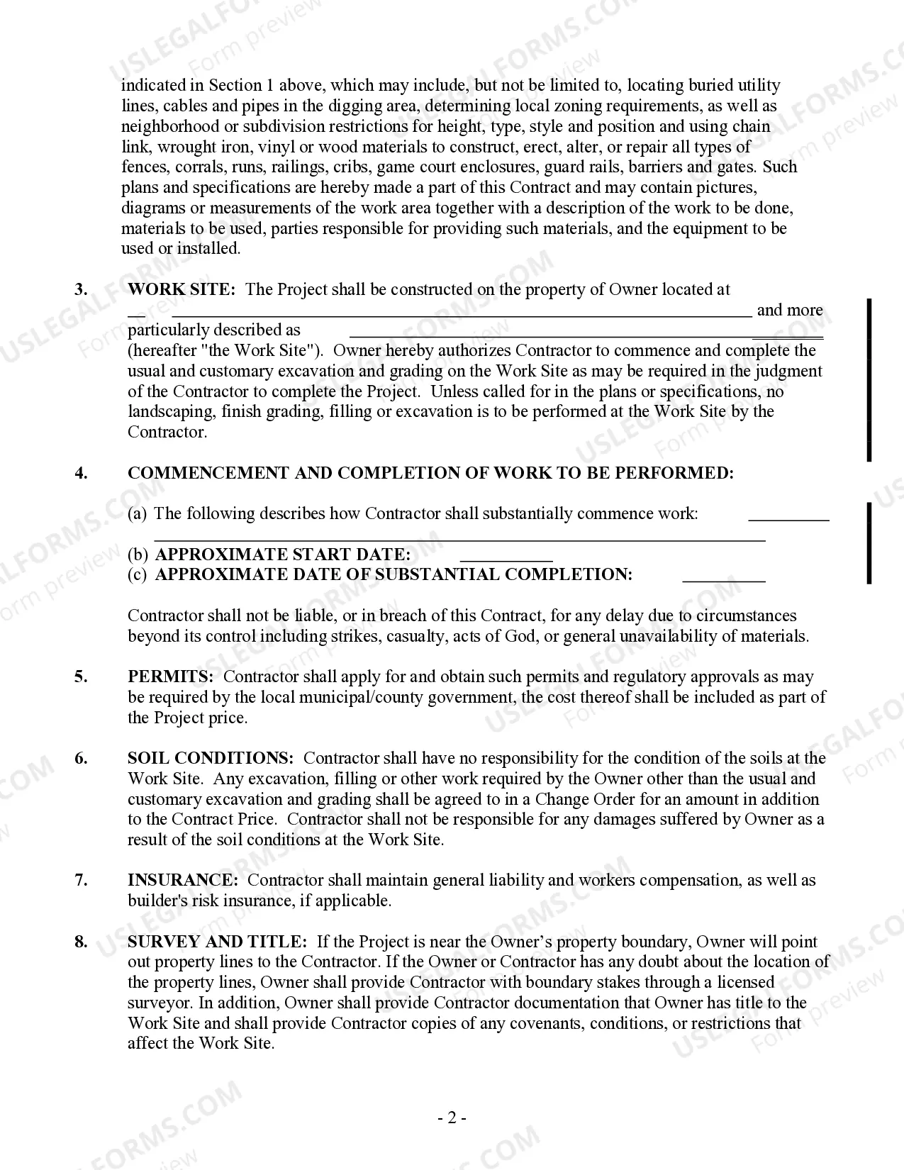 Preview Fencing Contract for Contractor
