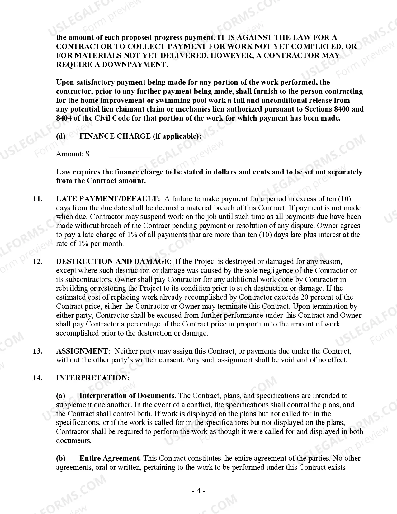 Preview Fencing Contract for Contractor