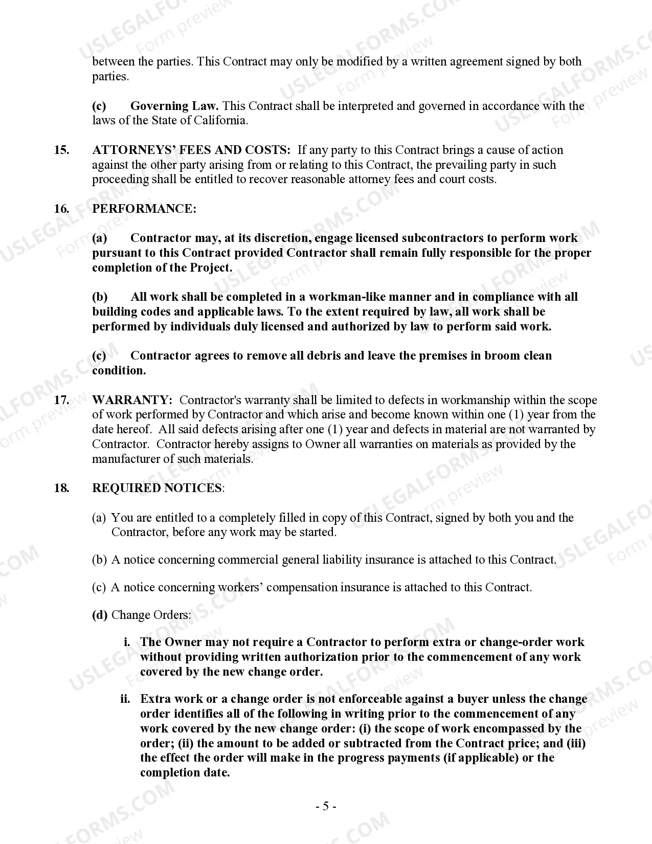 Preview Fencing Contract for Contractor