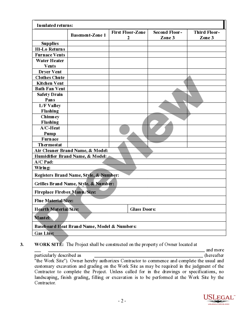 California HVAC Contract for Contractor Hvac Contract US Legal Forms