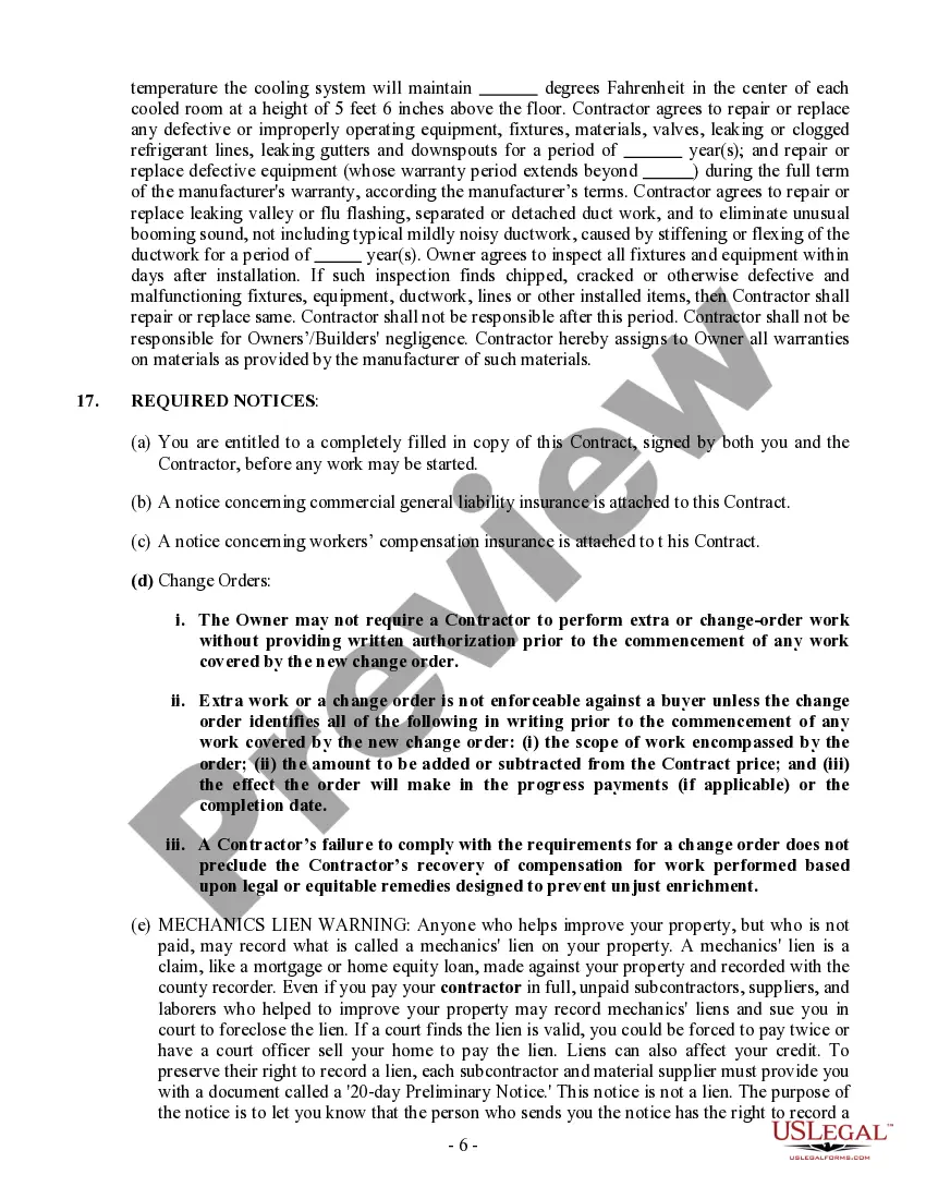 Preview HVAC Contract for Contractor