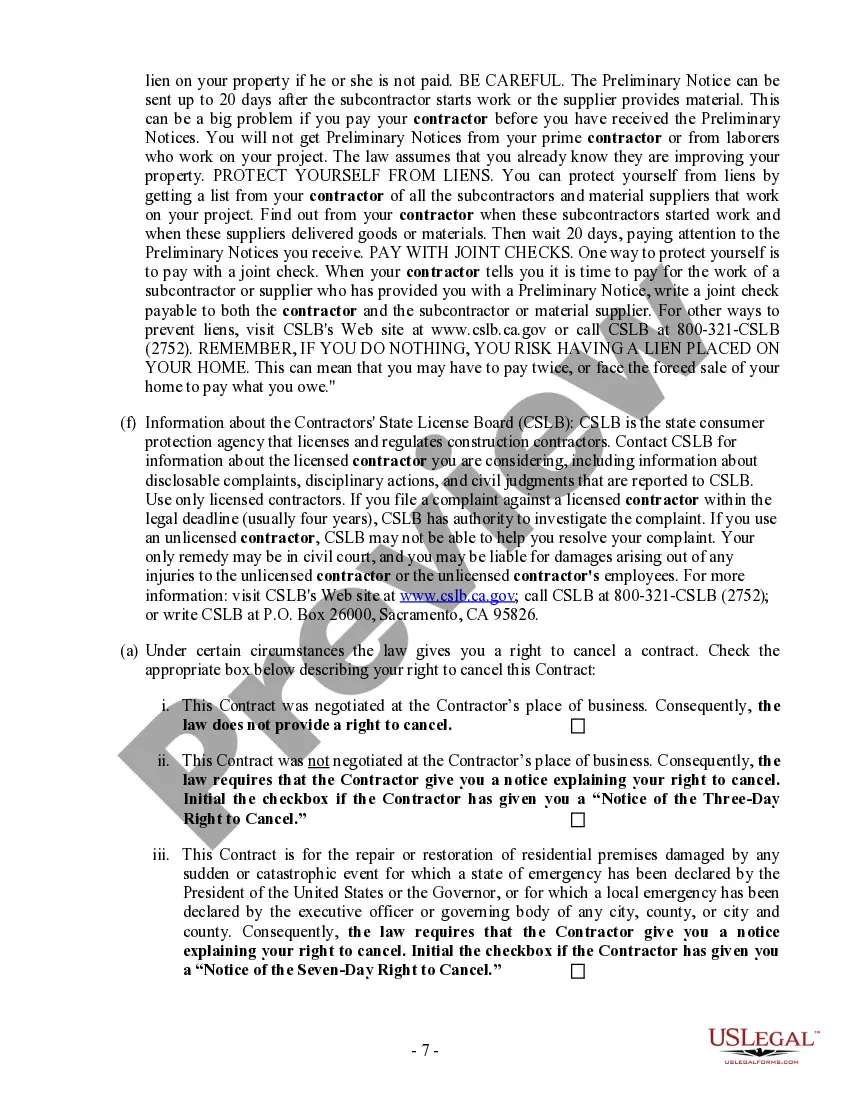 Preview HVAC Contract for Contractor