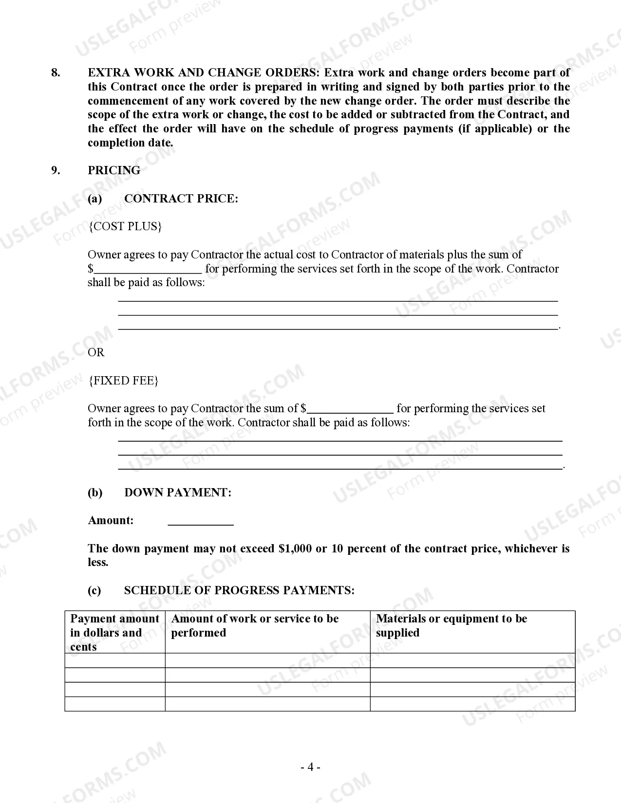Preview Landscape Contract for Contractor