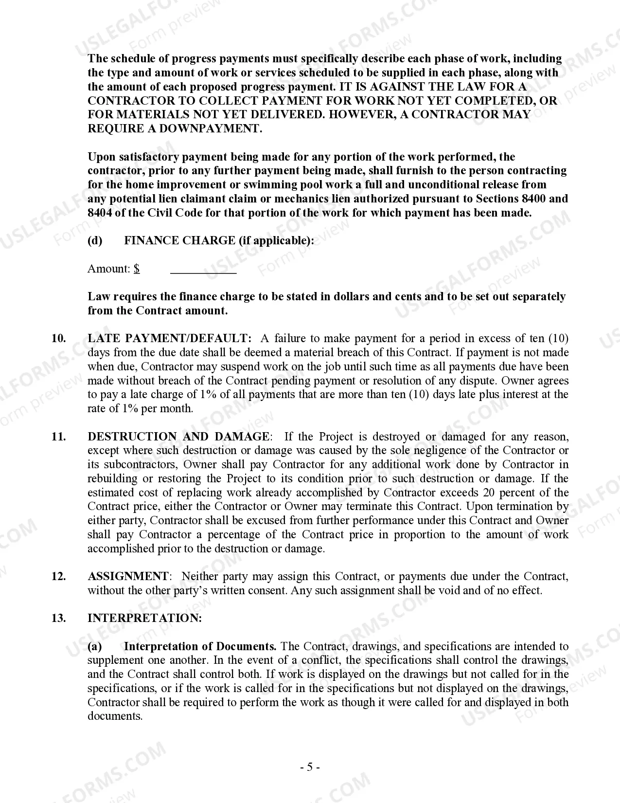 Preview Landscape Contract for Contractor