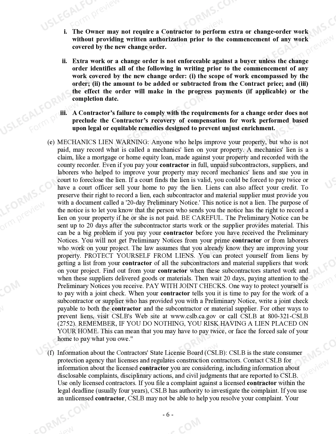 Preview Excavator Contract for Contractor