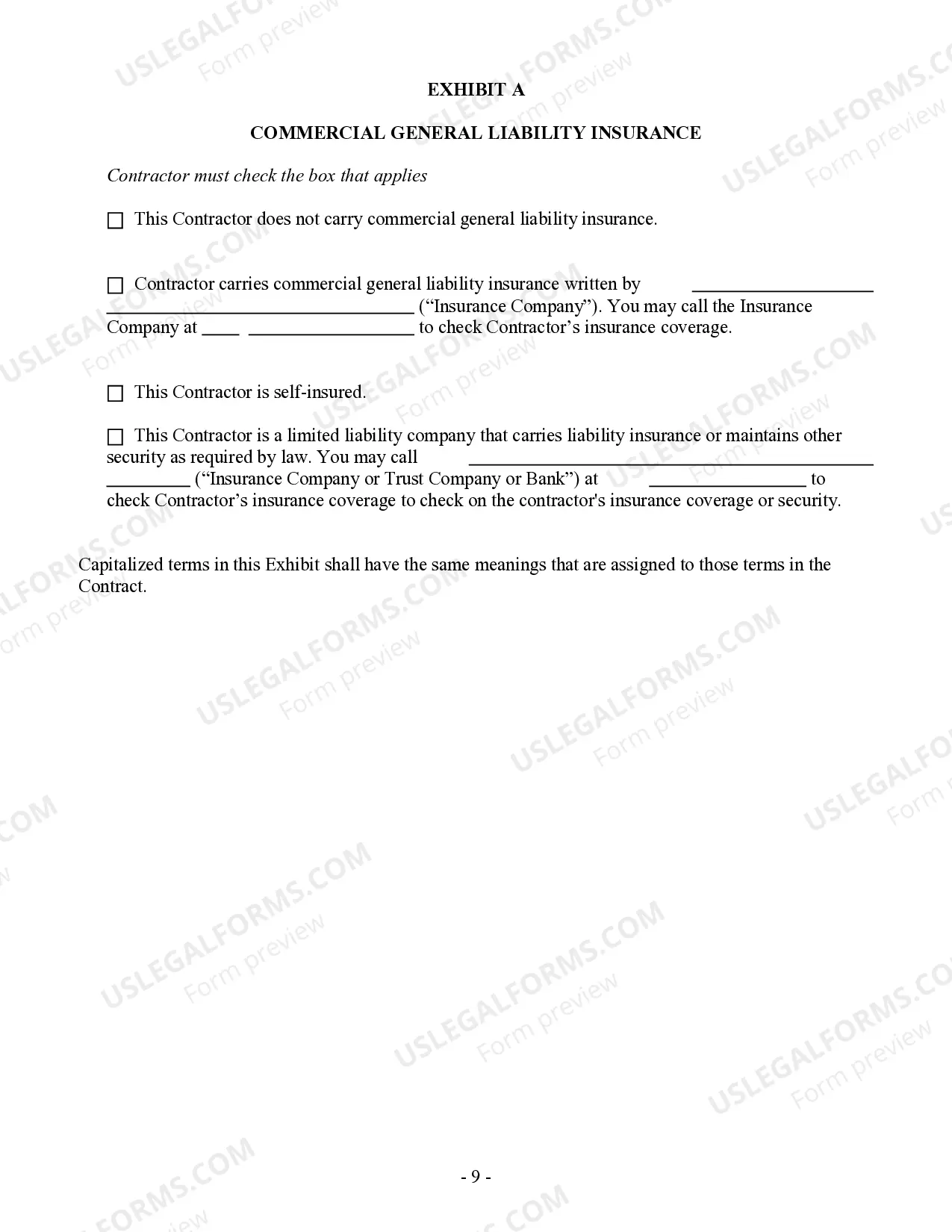 Preview Excavator Contract for Contractor