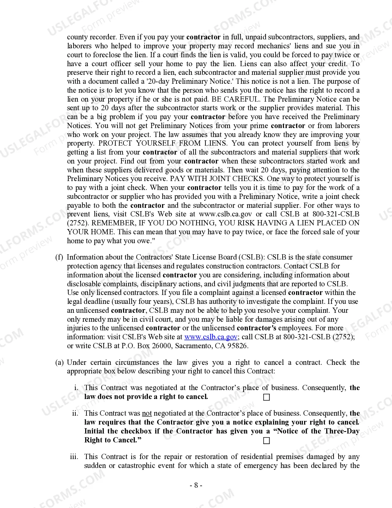 Preview Renovation Contract for Contractor