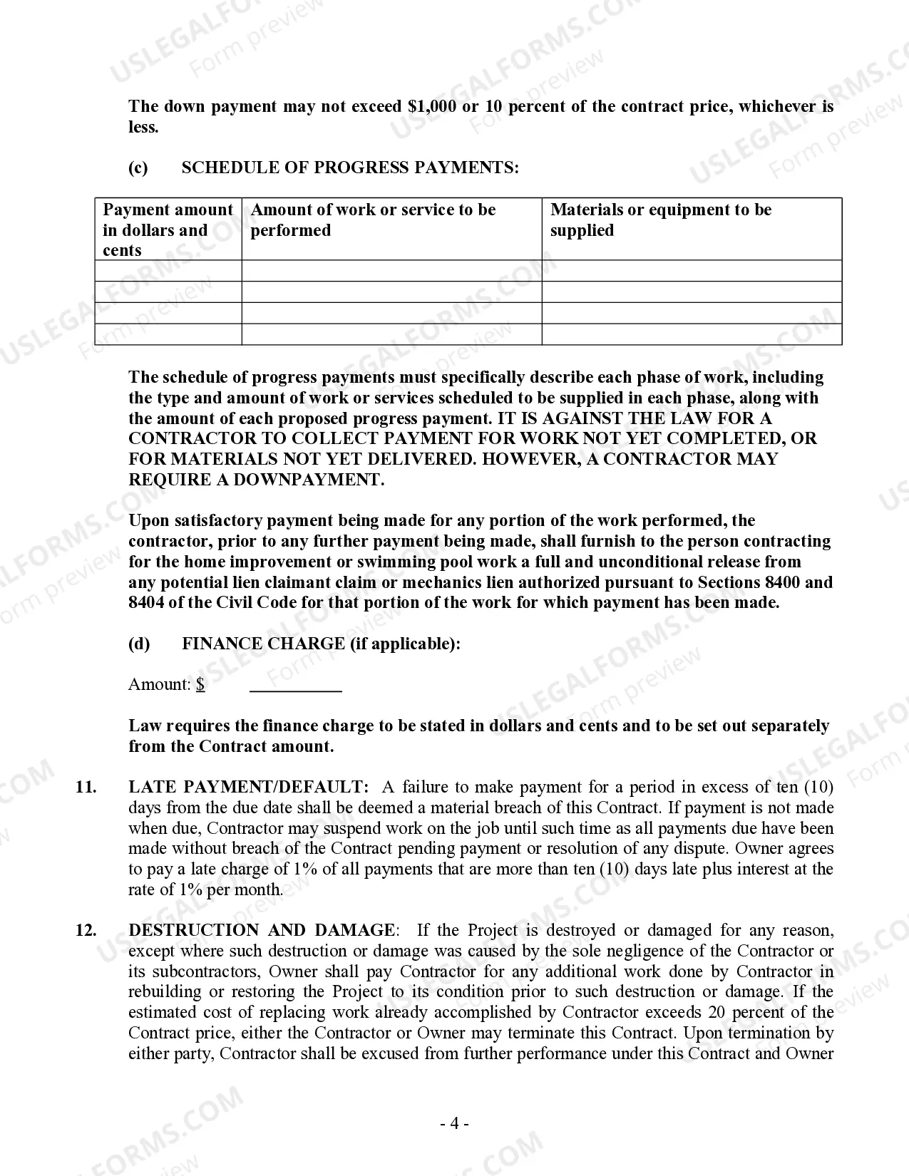 Preview Concrete Mason Contract for Contractor