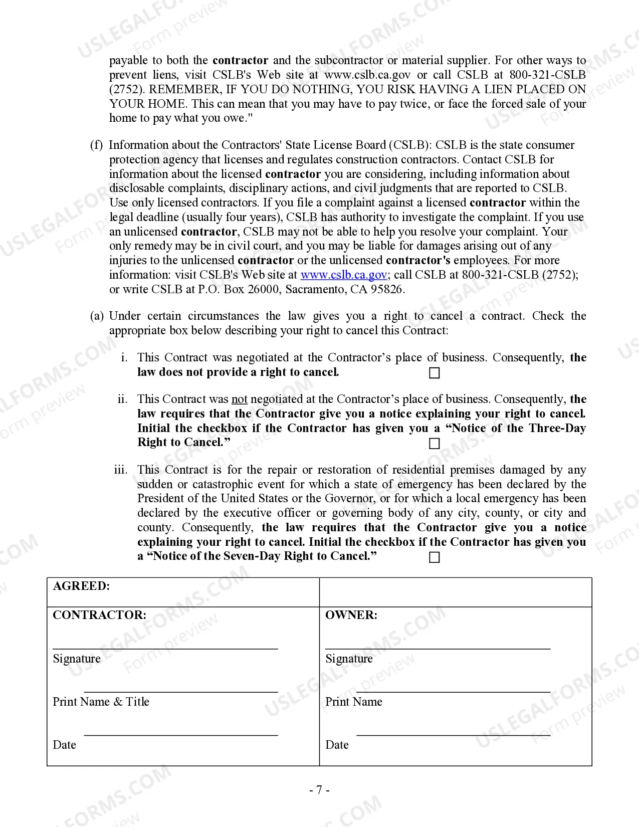Preview Concrete Mason Contract for Contractor