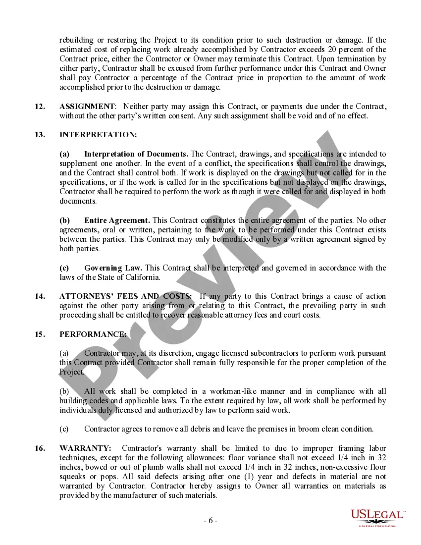 Preview Framing Contract for Contractor