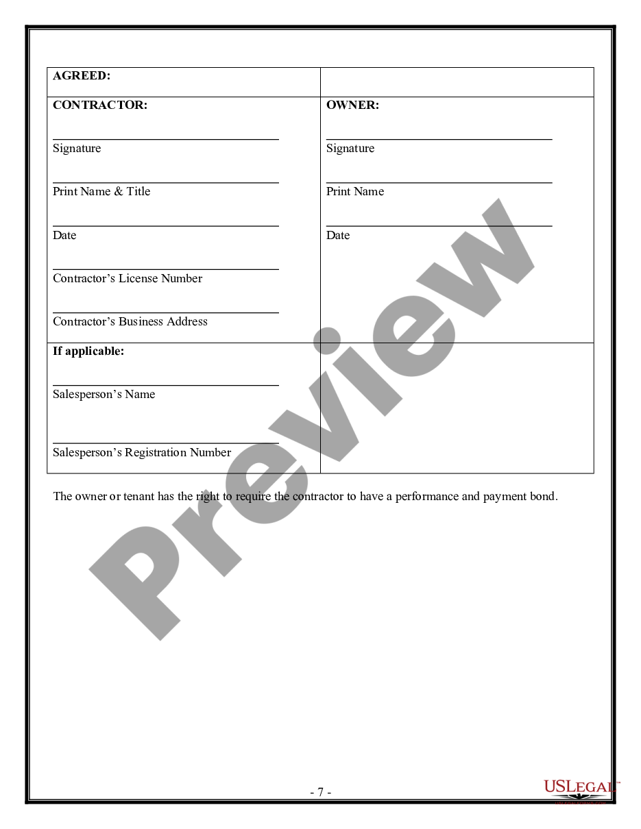 form Security Contract for Contractor preview
