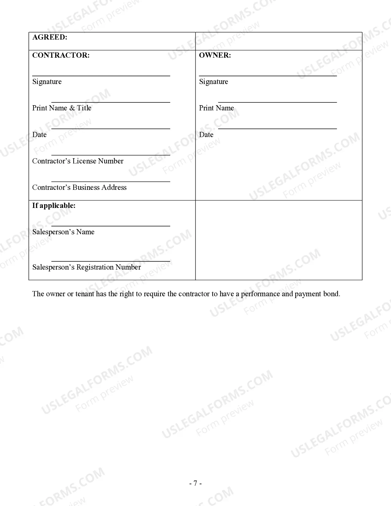 Preview Insulation Contract for Contractor