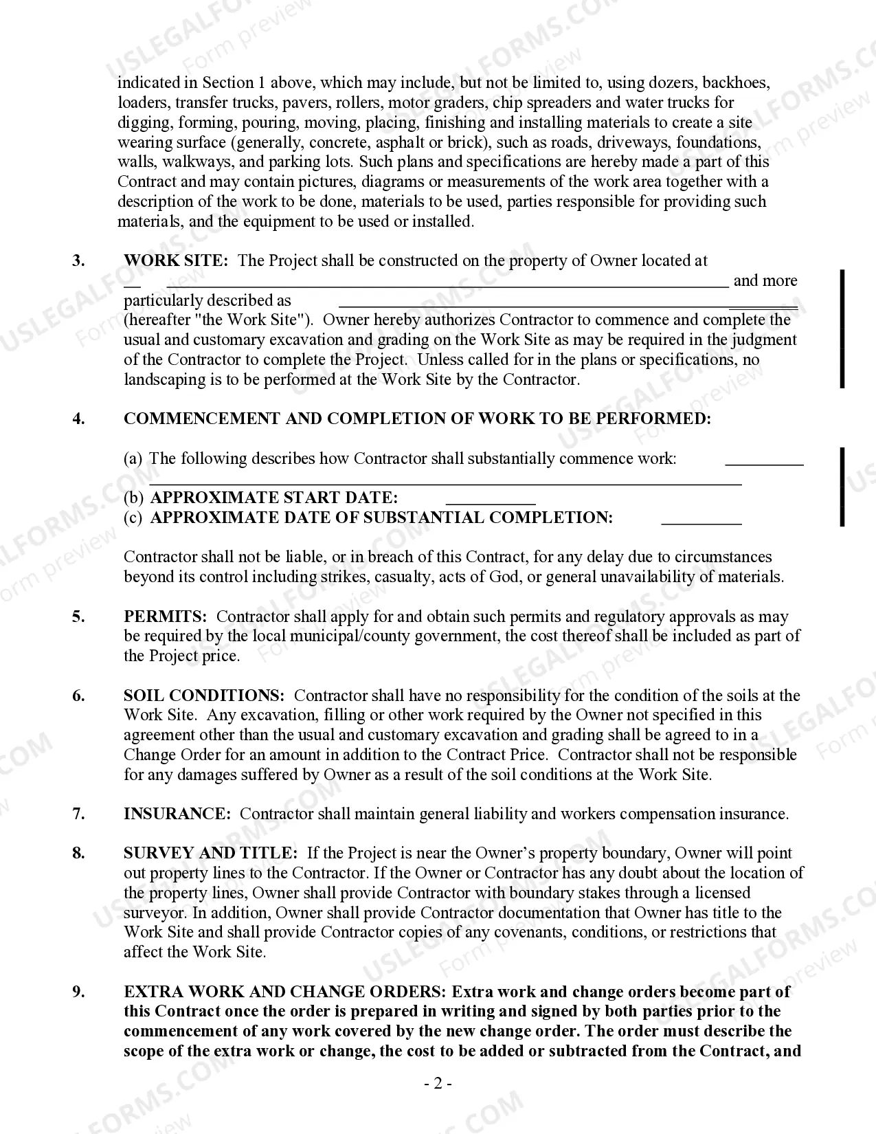 Preview Paving Contract for Contractor