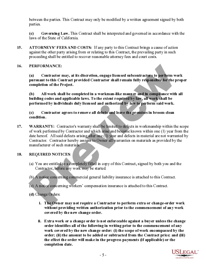 Preview Site Work Contract for Contractor
