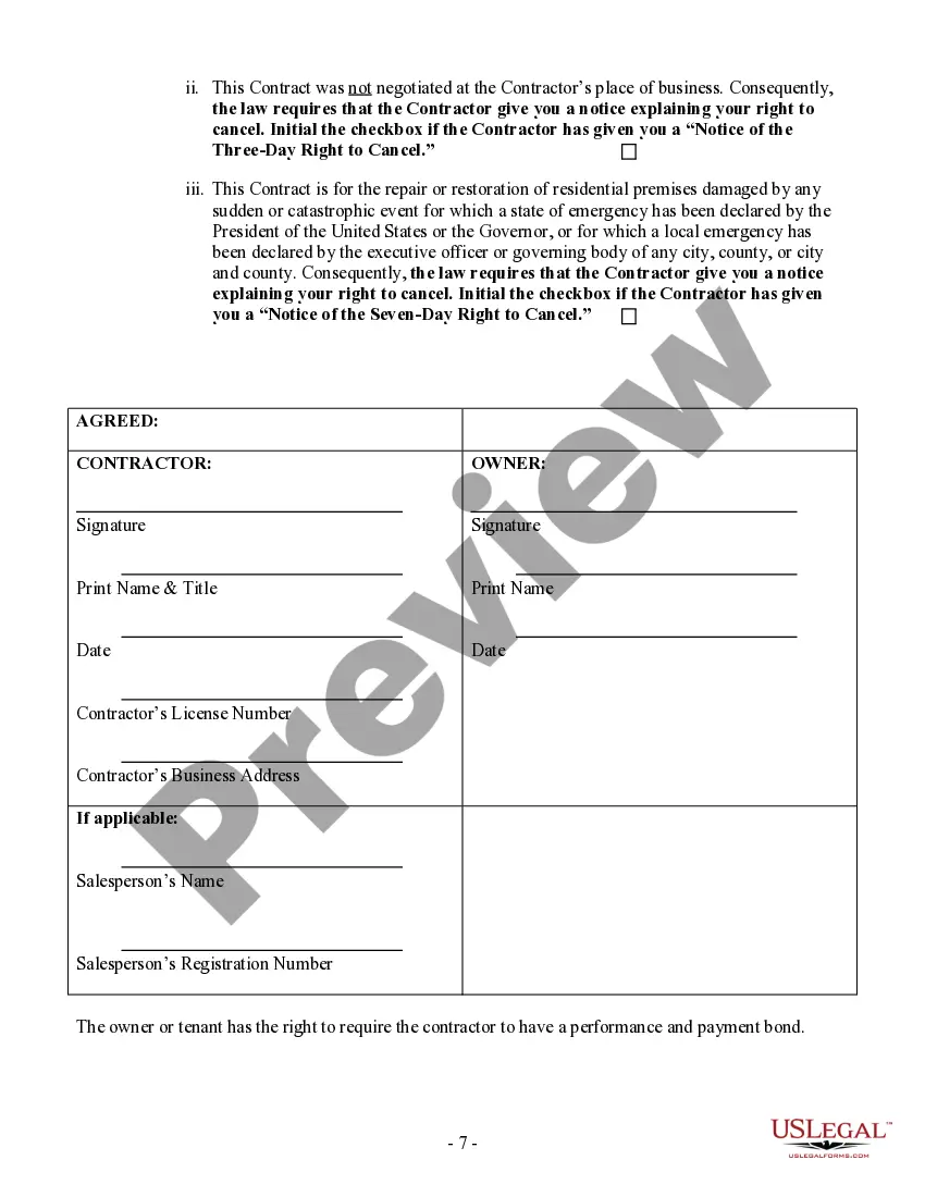Preview Site Work Contract for Contractor
