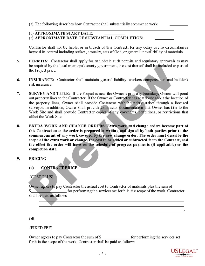 Preview Siding Contract for Contractor