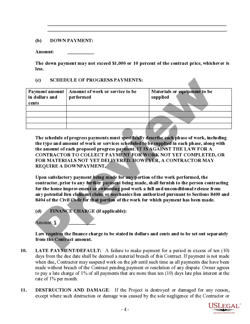 Preview Siding Contract for Contractor