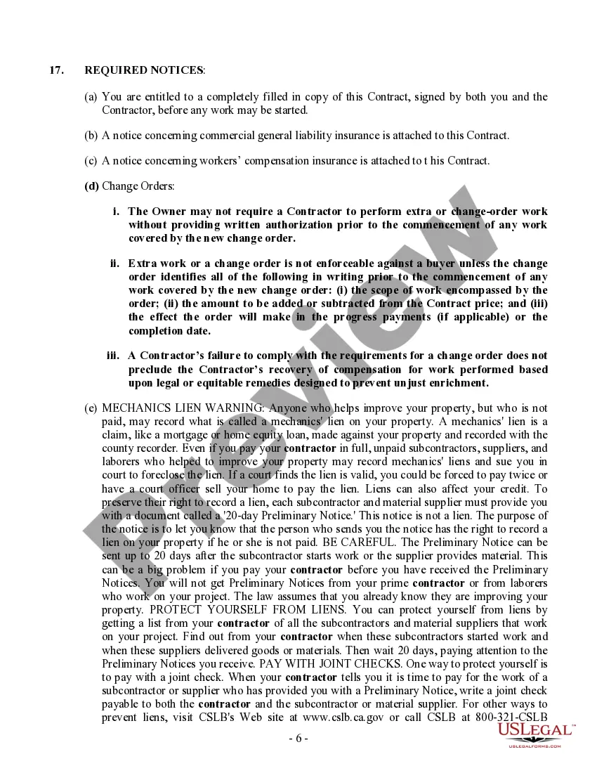 Preview Siding Contract for Contractor