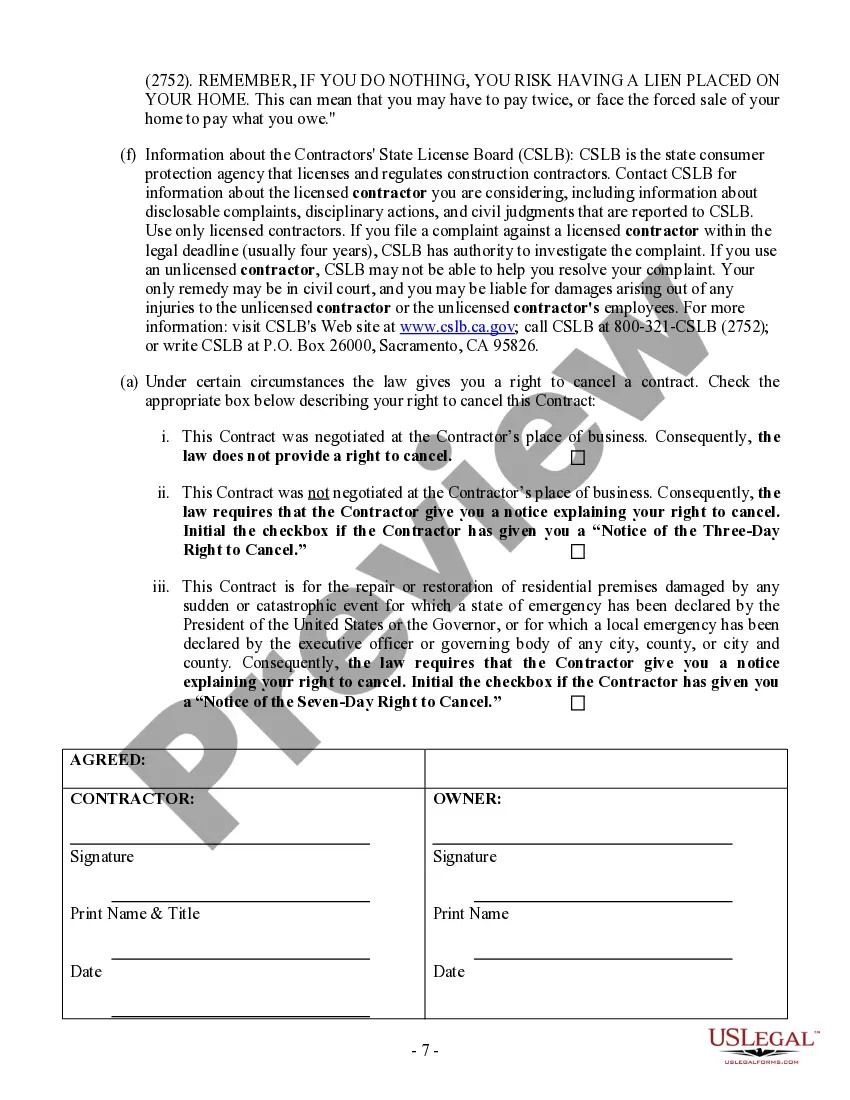 Preview Siding Contract for Contractor