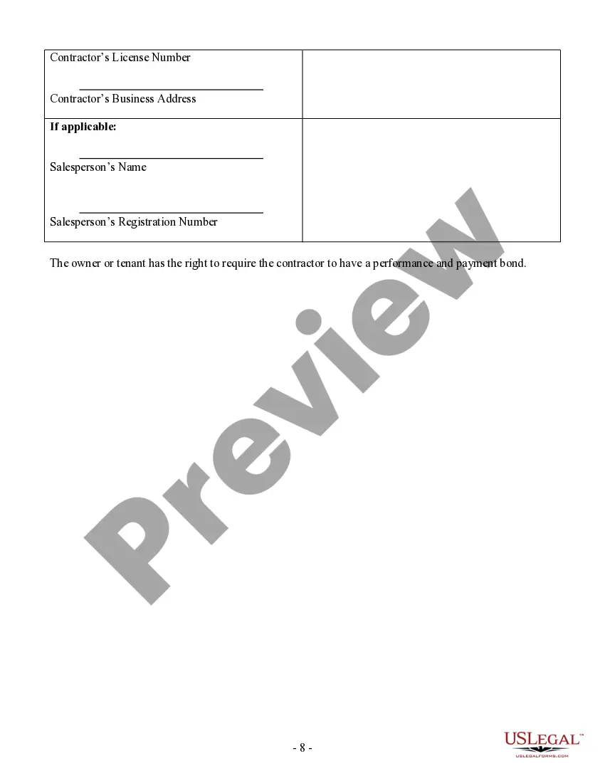 Preview Siding Contract for Contractor