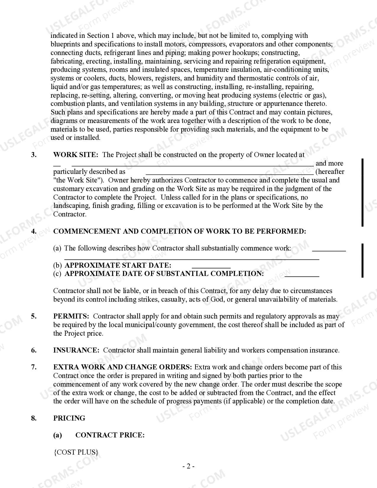 Preview Refrigeration Contract for Contractor