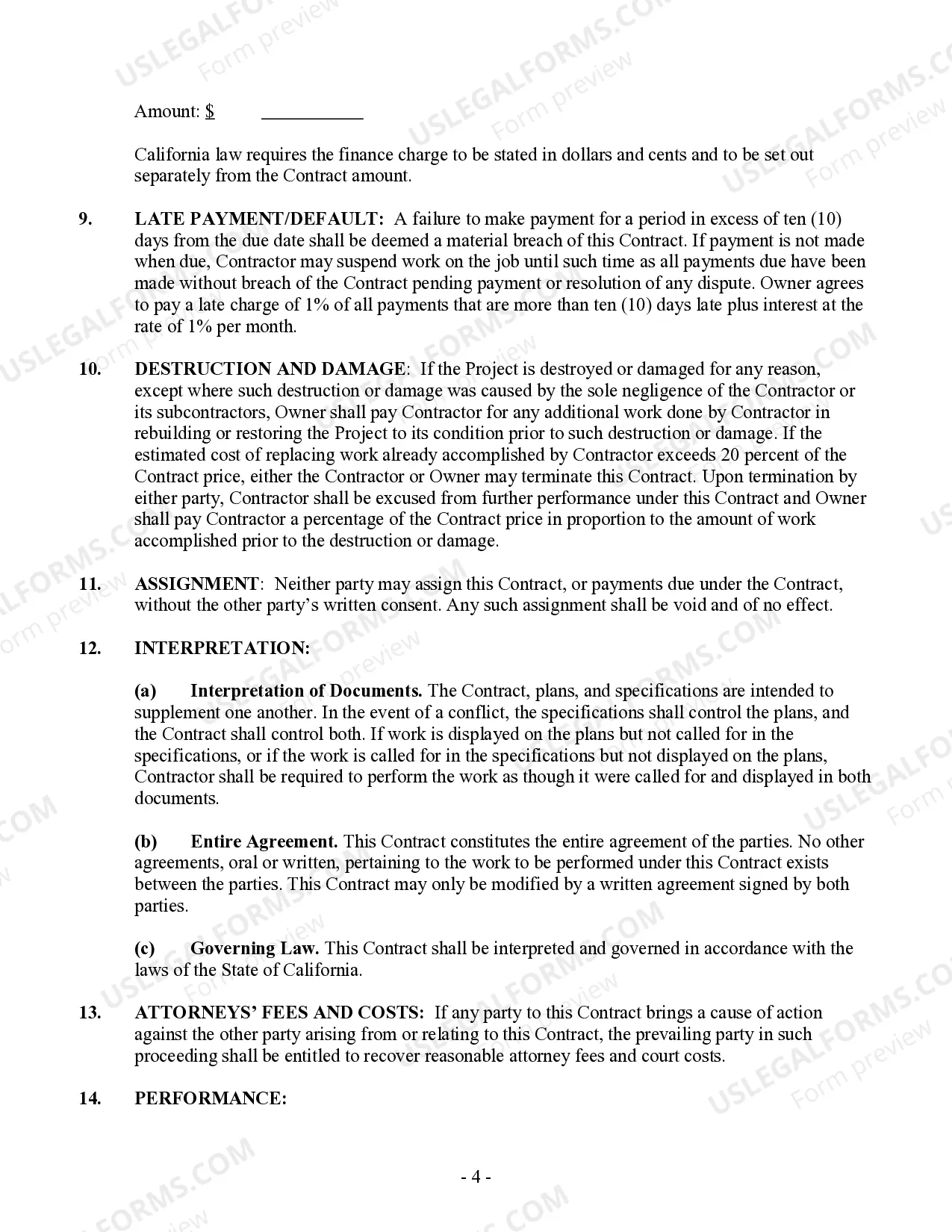 Preview Refrigeration Contract for Contractor