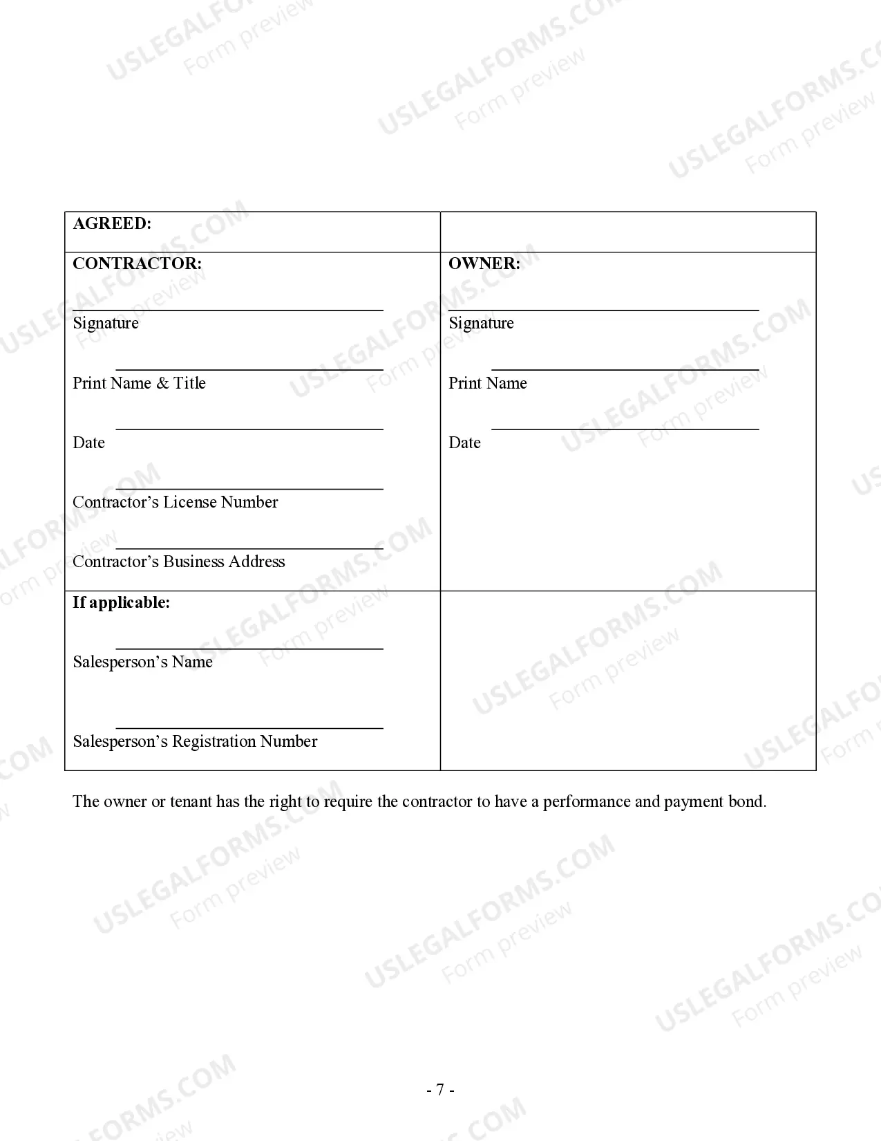 Preview Refrigeration Contract for Contractor