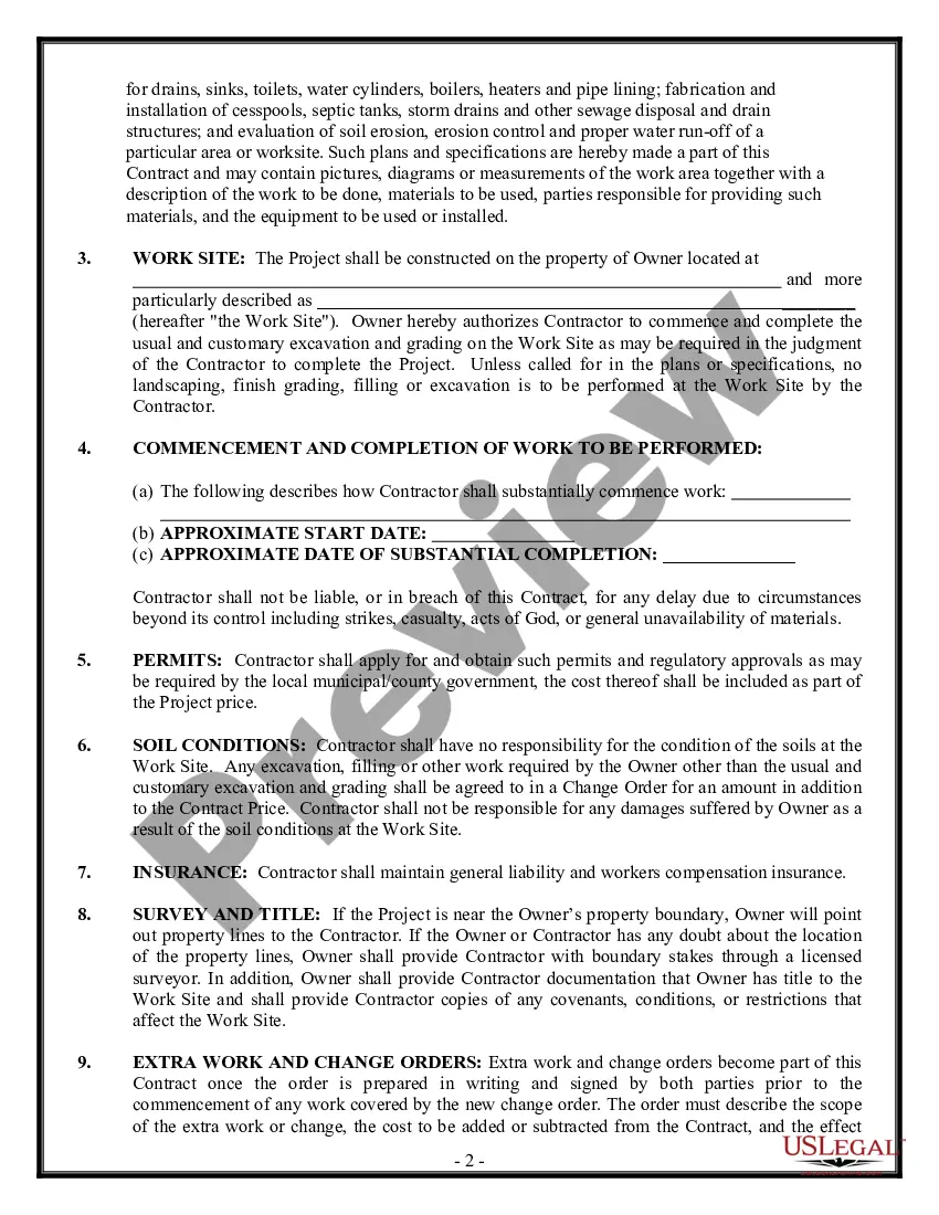 Preview Drainage Contract for Contractor