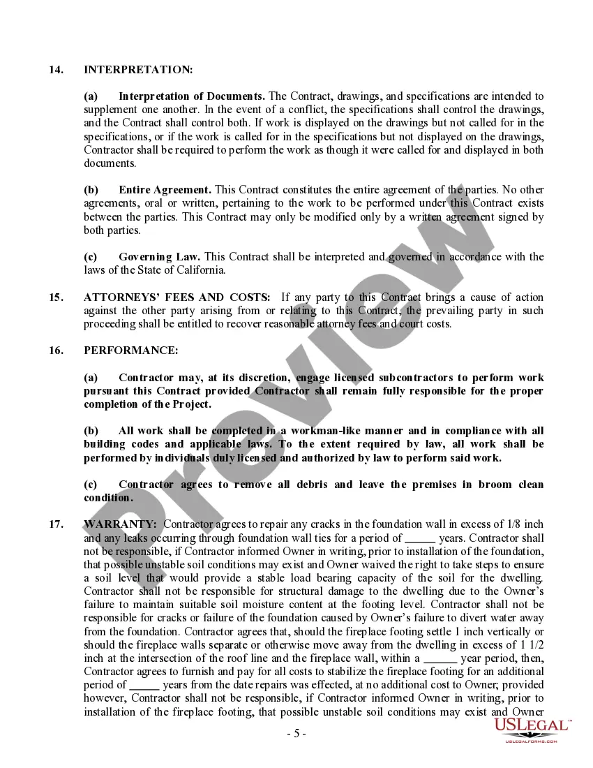 Get Foundation Contract for Contractor Preview Foundation Contract for Contractor