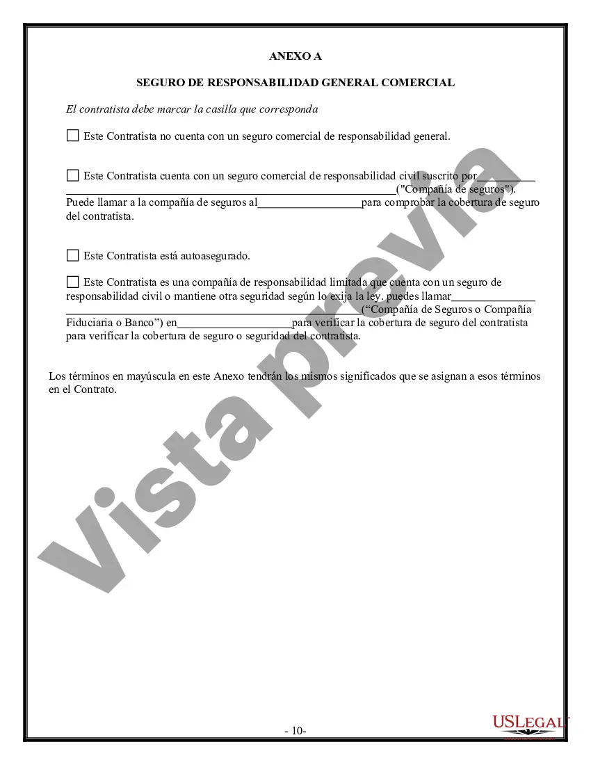Preview Contrato de plomería para contratista