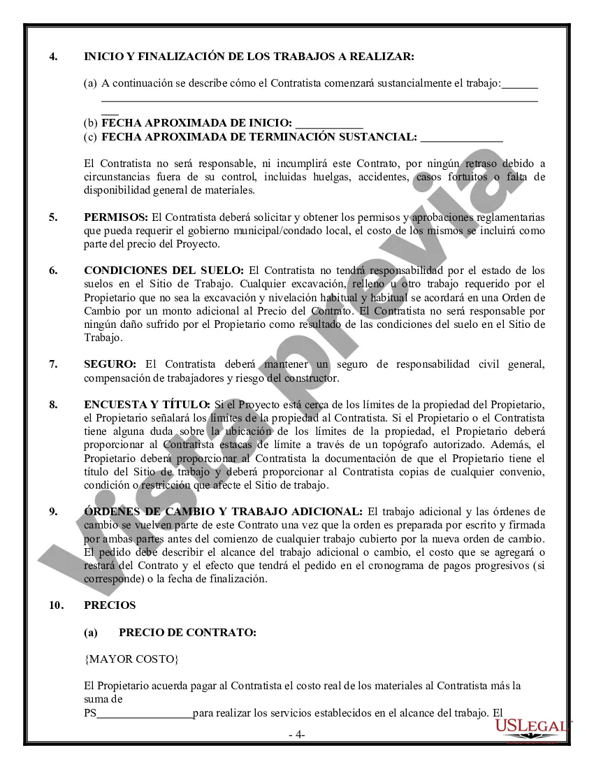 Preview Contrato de plomería para contratista