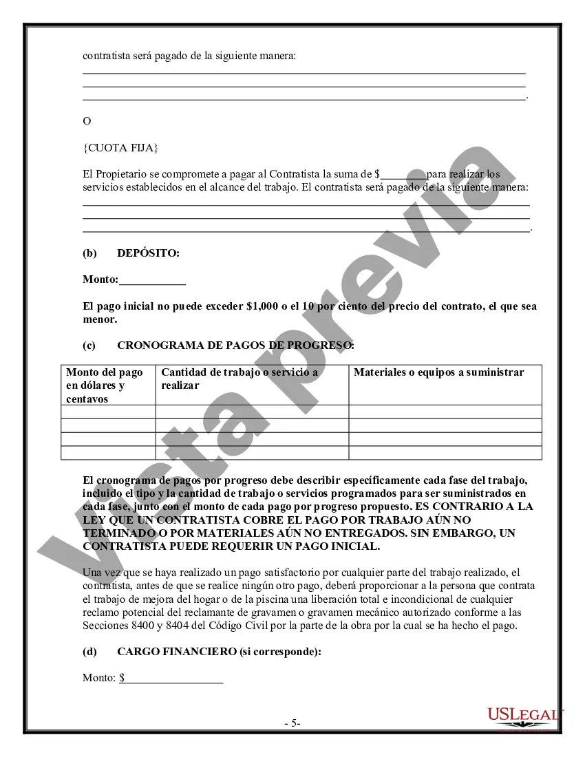 Preview Contrato de plomería para contratista