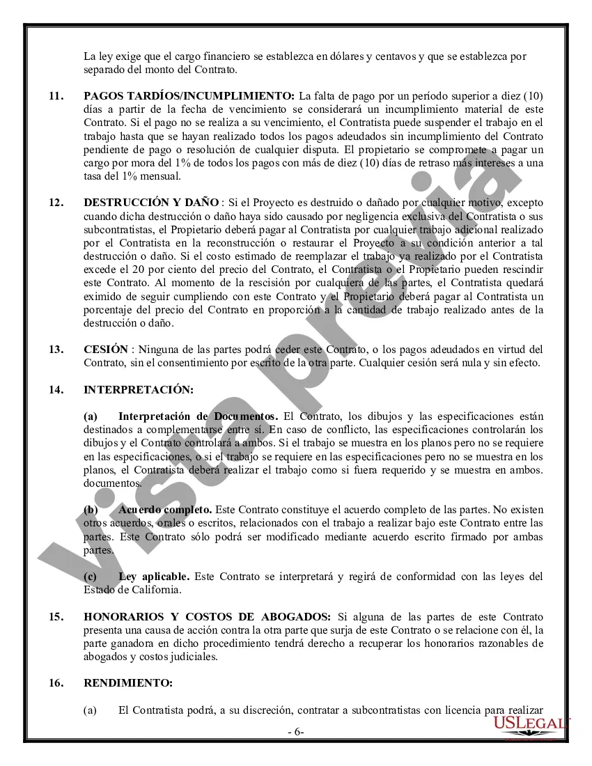 Preview Contrato de plomería para contratista