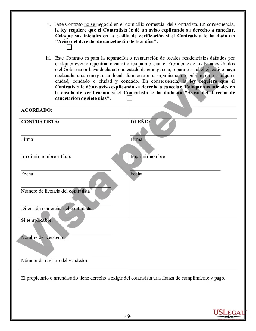 Preview Contrato de plomería para contratista