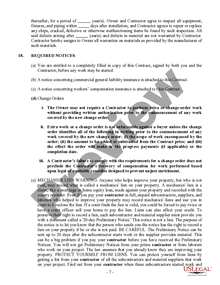 Preview Plumbing Contract for Contractor