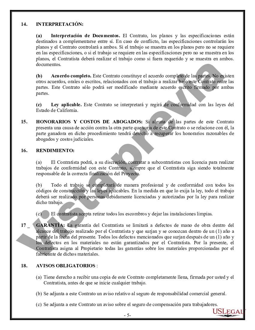 Preview Contrato de albañil para contratista