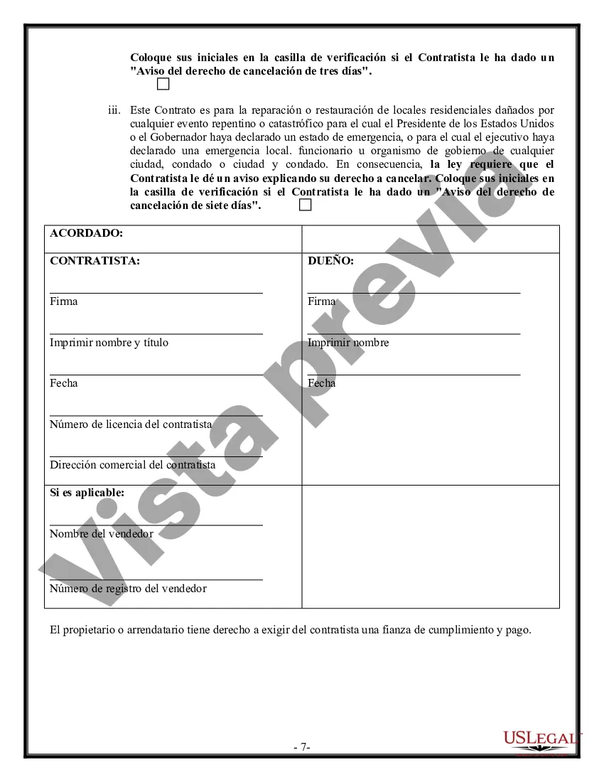 Preview Contrato de techado para contratista