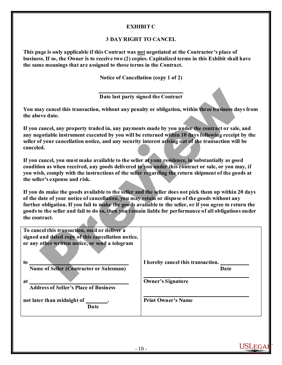 page 9 Roofing Contract for Contractor preview