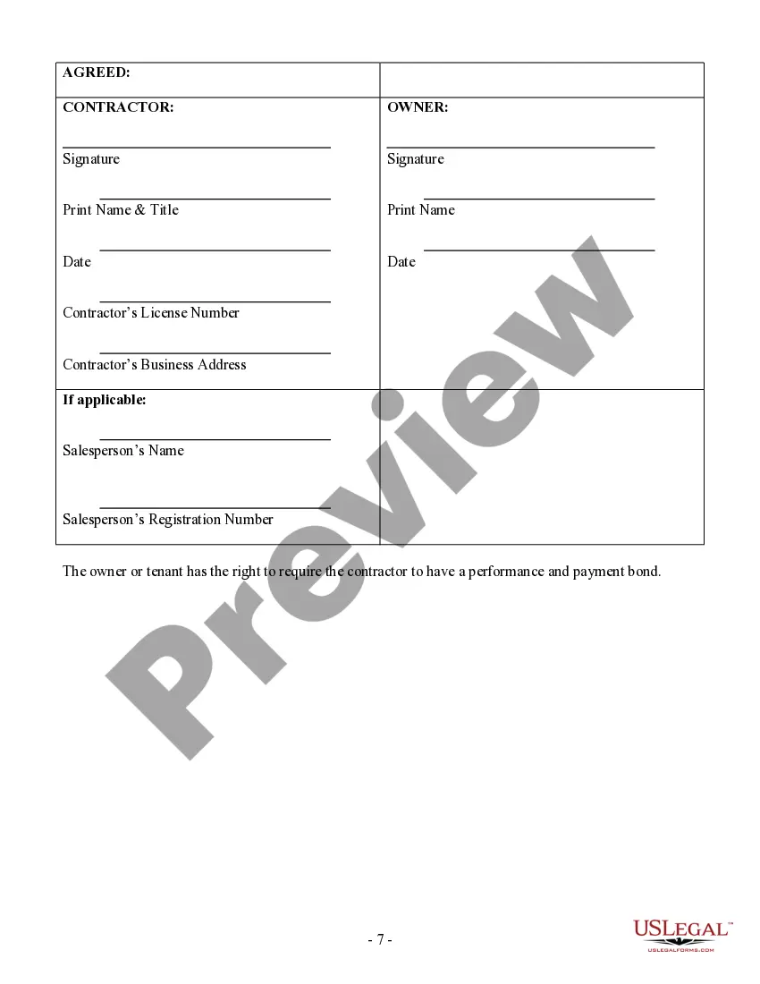 Preview Roofing Contract for Contractor