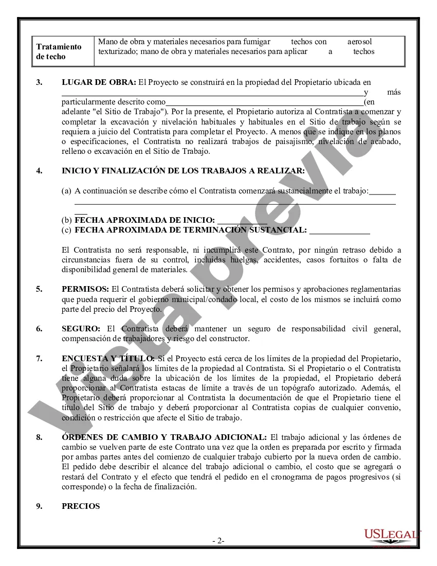 Preview Contrato de paneles de yeso de yeso para contratista