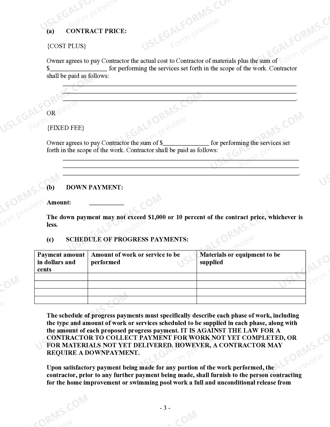 Preview Flooring Contract for Contractor