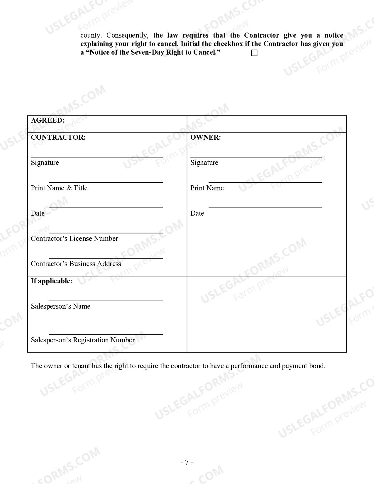 Preview Flooring Contract for Contractor