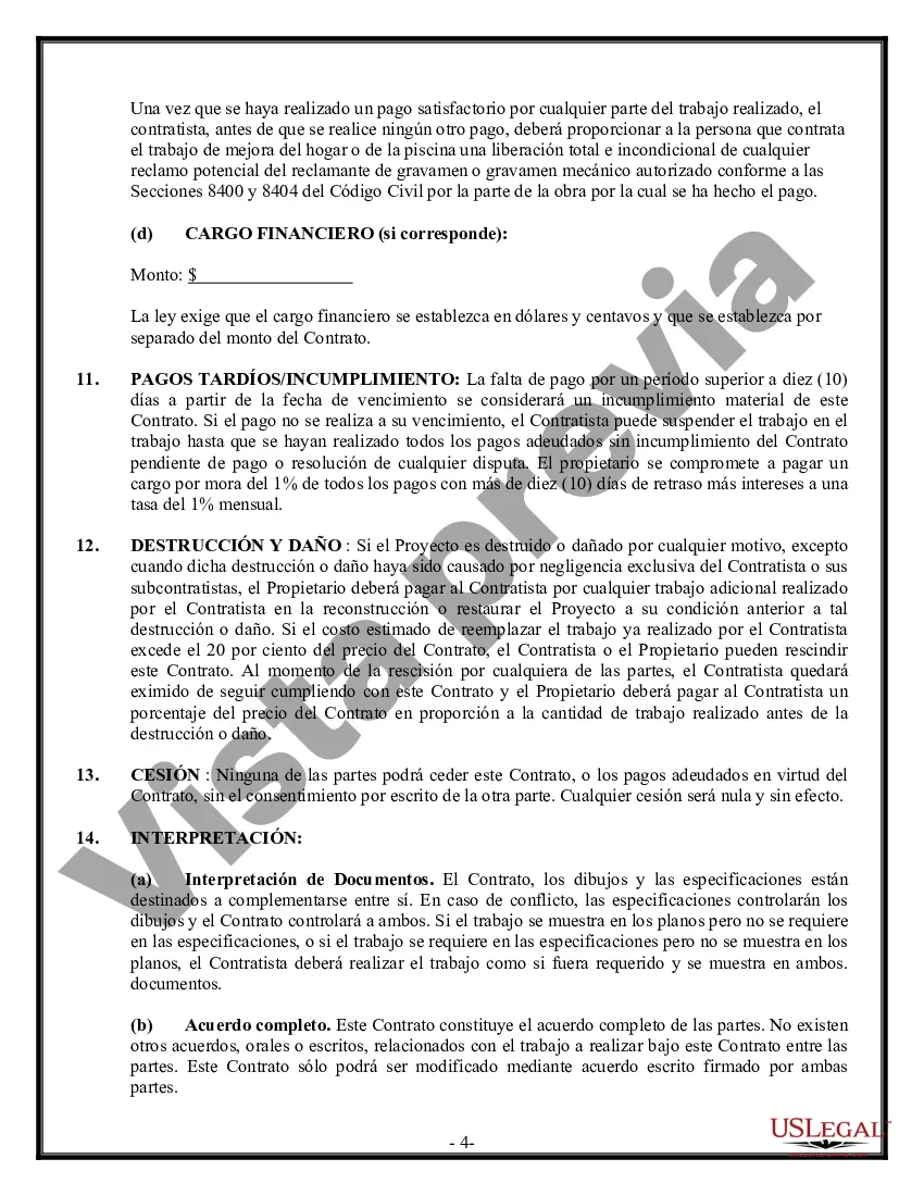 Preview Costo del contrato de mejora del hogar de construcción más o tarifa fija