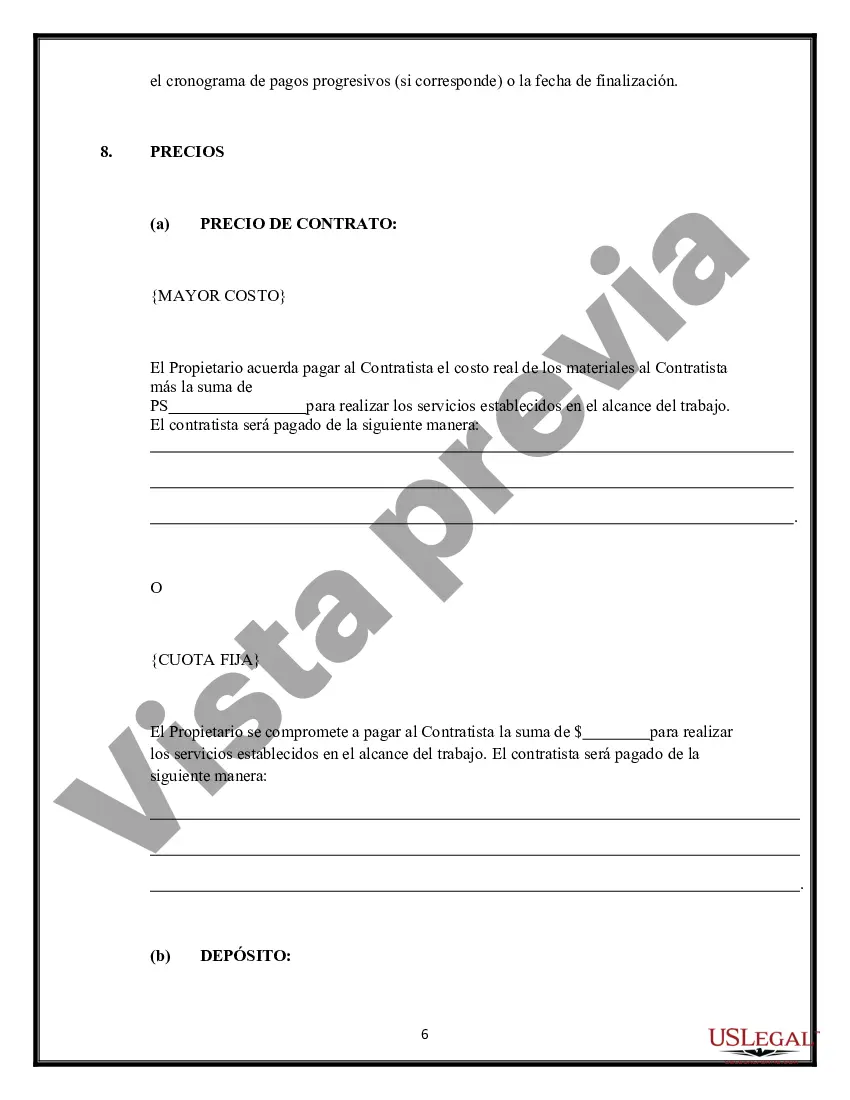 Preview Contrato de mejoras para el hogar de servicio y reparación de California