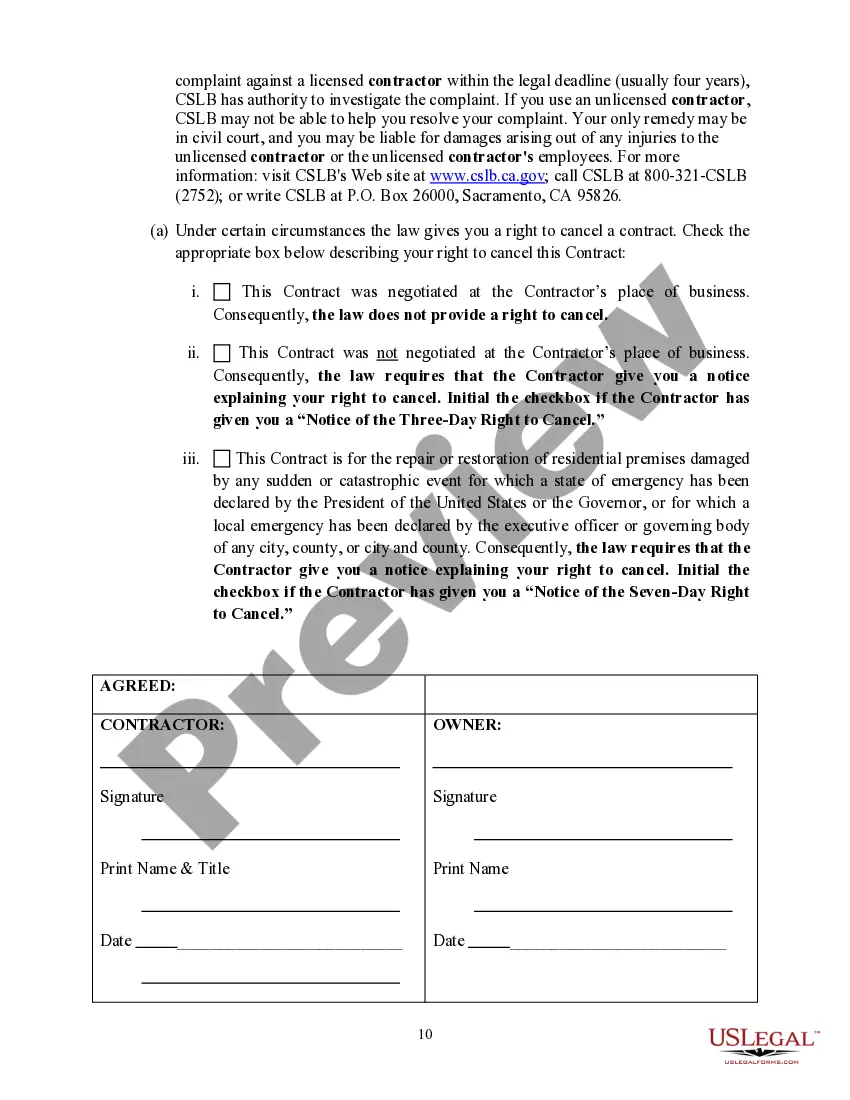 Get California Service and Repair Home Improvement Contract Preview California Service and Repair Home Improvement Contract