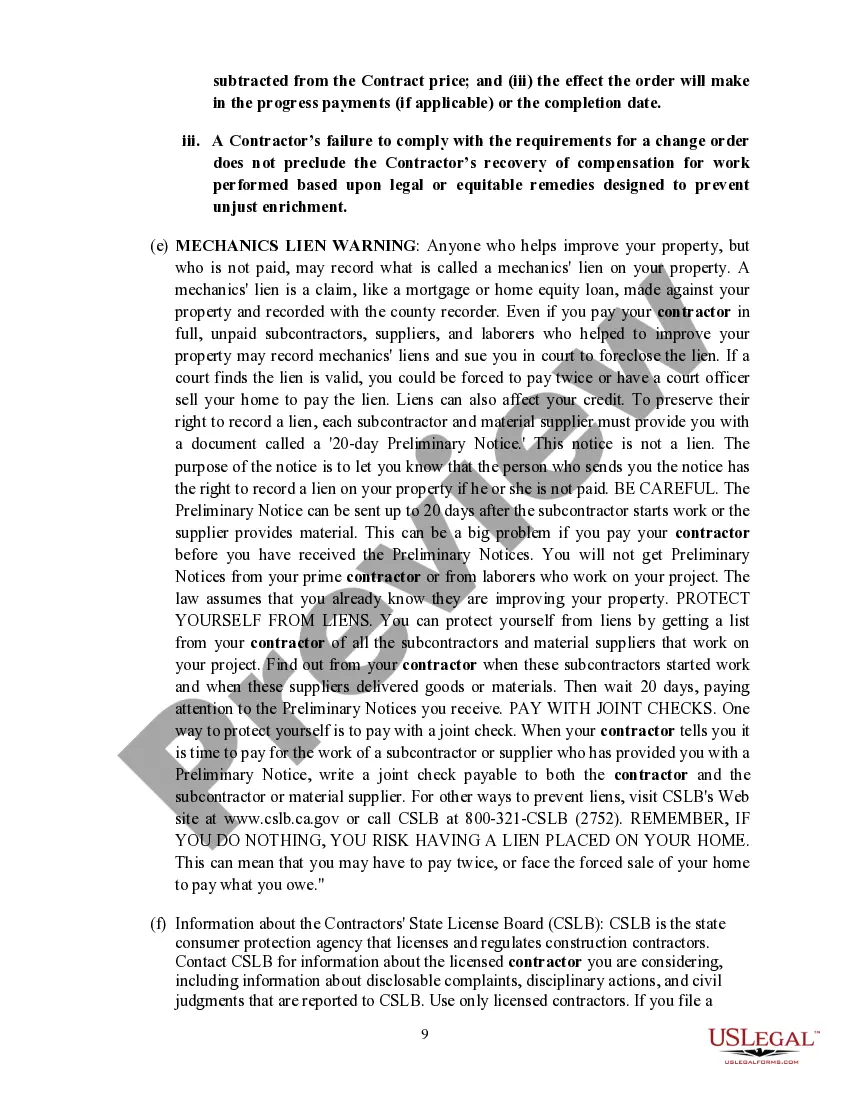 Get California Service and Repair Home Improvement Contract Preview California Service and Repair Home Improvement Contract