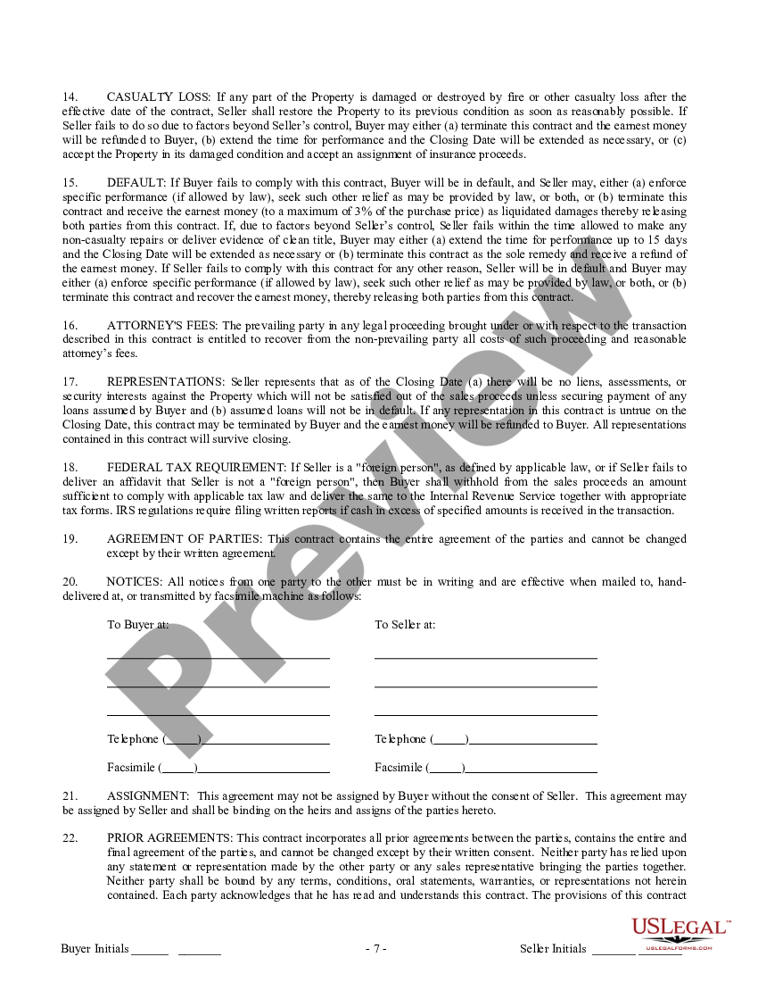 California Residential Purchase Agreement for Sale by Owner - Buyers ...